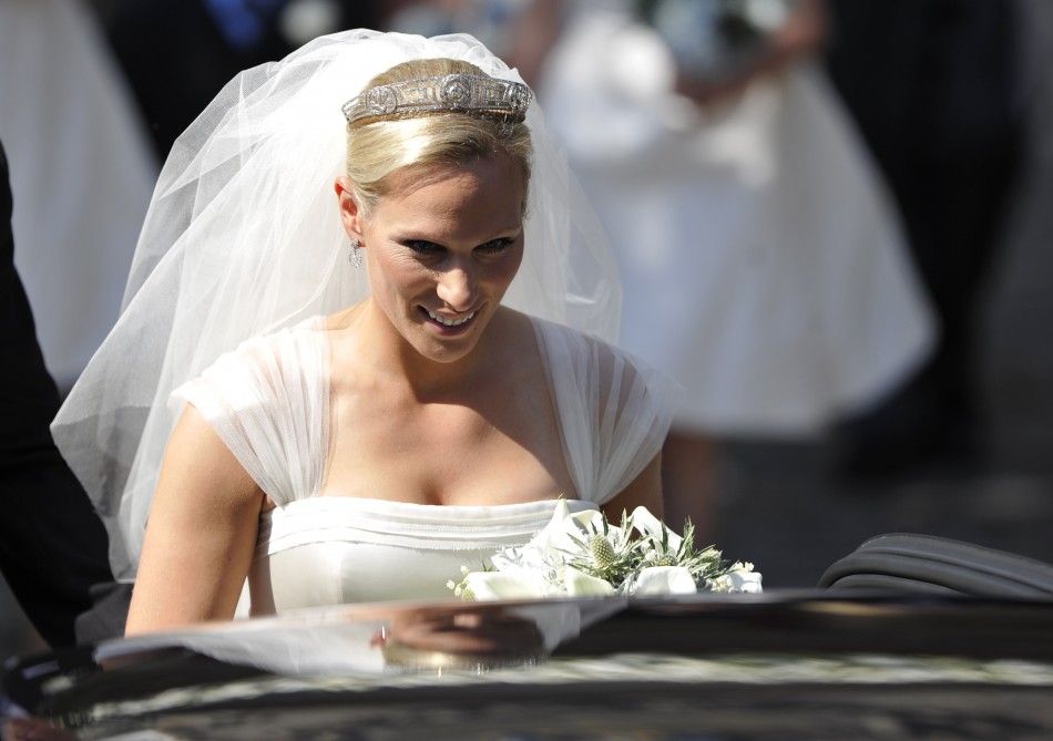 Britains Zara Phillips leaves after her marriage to Mike Tindall at Canongate Kirk in Edinburgh