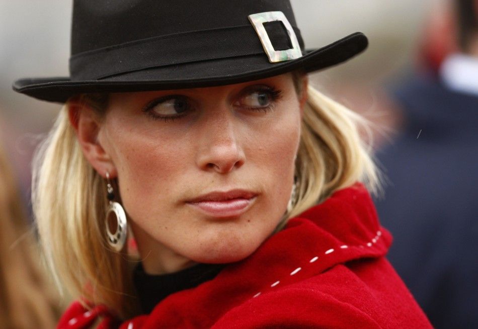 Zara Phillips attends the third day of the Cheltenham Festival horse racing in Gloucestershire, western England