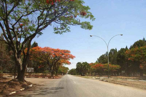 A road in Gweru, Zimbabwe