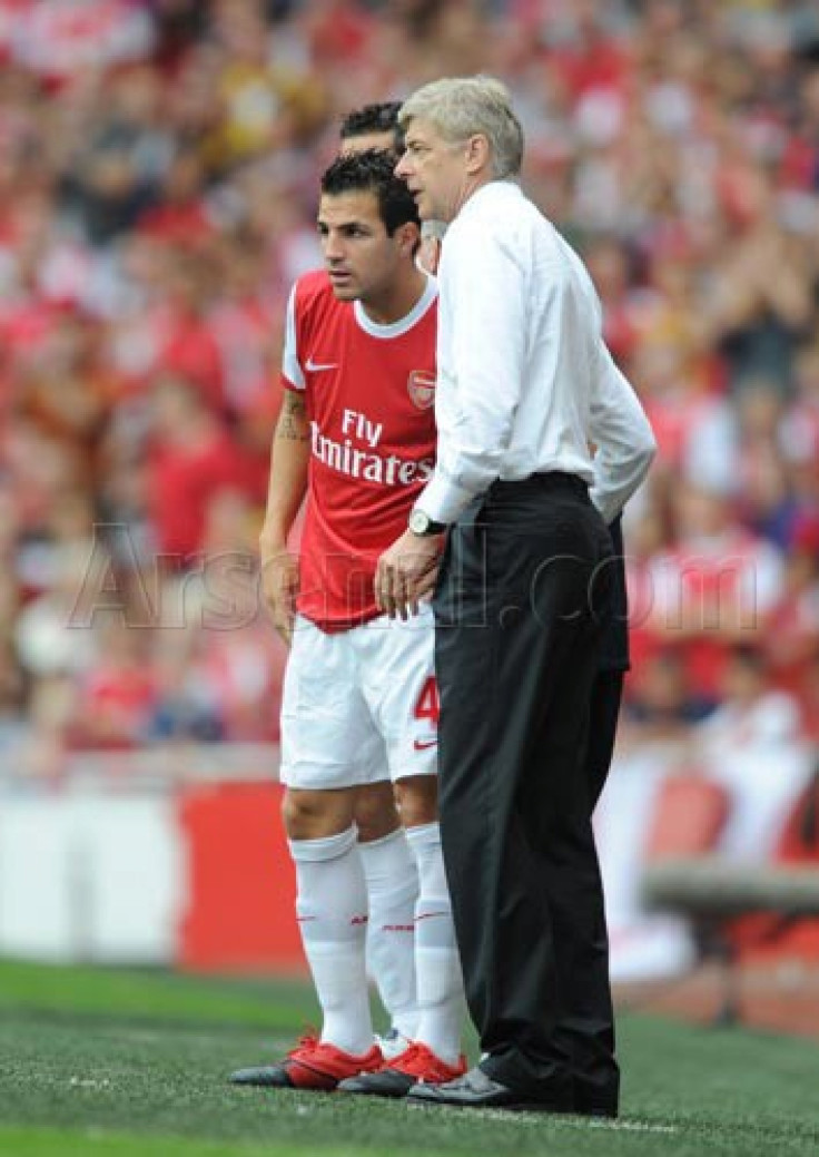 Cesc Fabregas with Arsene Wenger