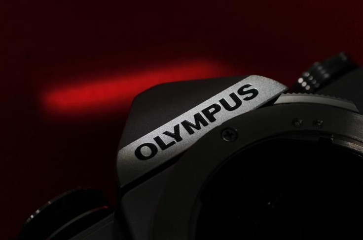 The Olympus logo on its camera is seen in this illustrative photograph taken in Tokyo