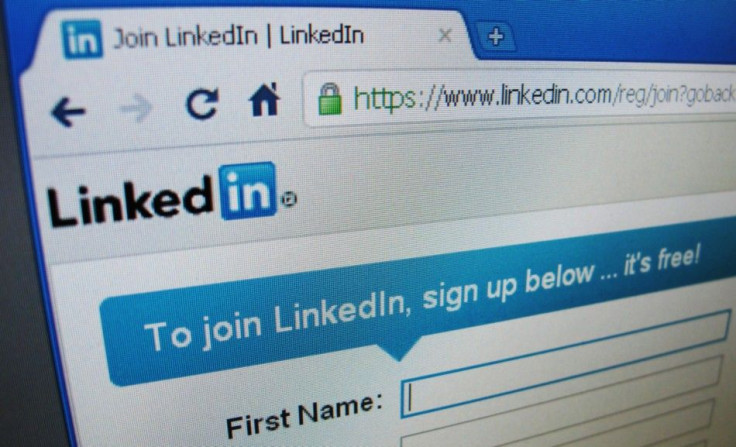 The sign up page of Linkedin.com is seen in Singapore