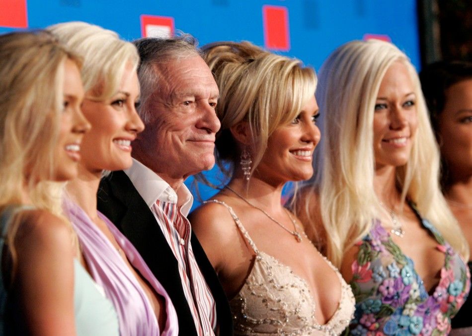 Playboy founder Hugh Hefner and his girlfriends