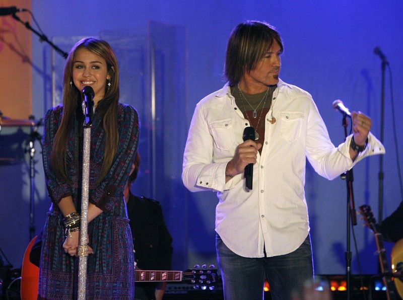 Miley Cyrus and Billy Ray Cyrus 