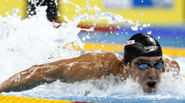Phelps of U.S. competes in men&#039;s 4 X 100m medley relay final at 14th FINA World Championships in Shanghai