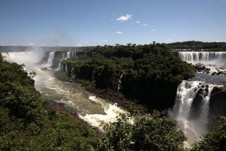A view of the Iguazu falls in the southern Brazilian city of Foz do Iguazu.