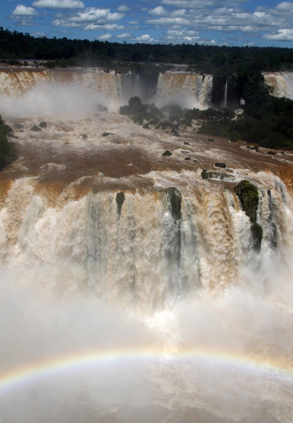 A rainbow is seen at the Iguazu Falls on the border of Argentinas province of Misiones and Brazils State of Parana.