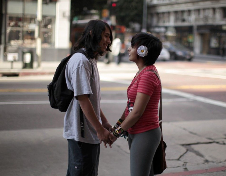 Kim Mendoza, 15, (R) and Josue Diaz, 1