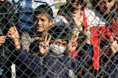Detention center for illegal immigrants at Greece-Turkey border