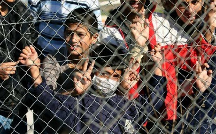 Detention center for illegal immigrants at Greece-Turkey border