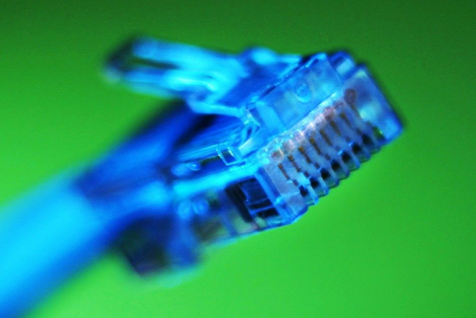 Internet LAN cable is pictured in this photo illustration taken in Sydney
