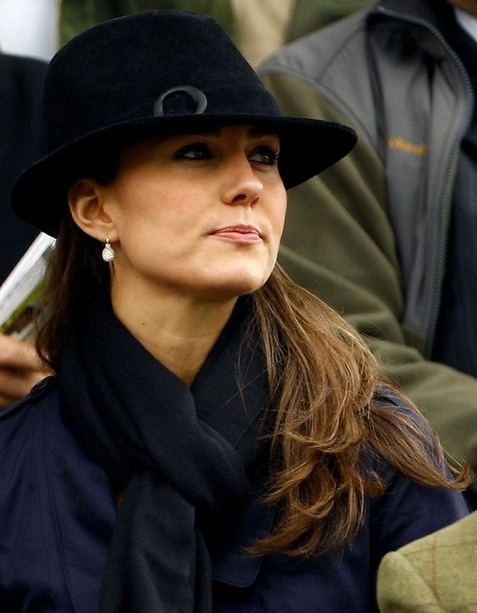 Middleton watches the first race at the Cheltenham Festival horse racing meeting