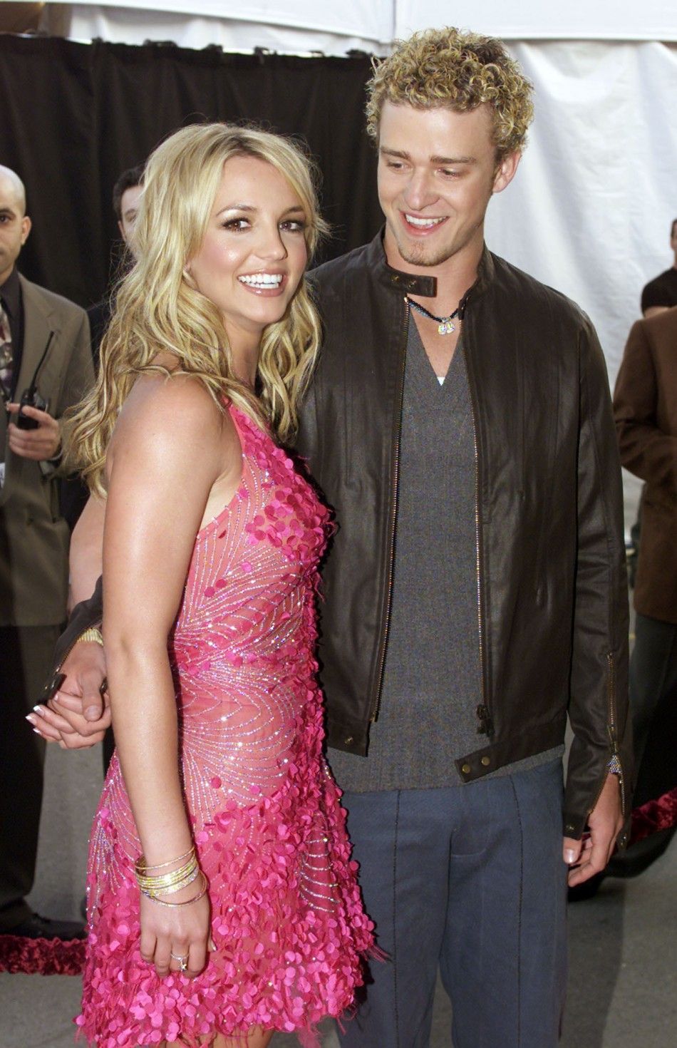 Singer Britney Spears and boyfriend, Justin Timberlake of the group quot039N Syncquot arrive at the 29th ann..