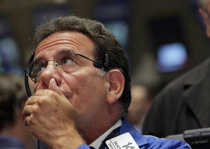 Trader on floor of New York Stock Exchange 