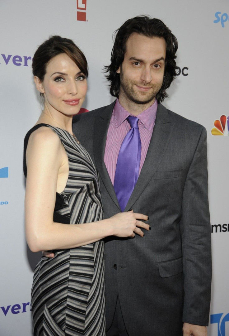 Actors Whitney Cummings (L) and Chris D'Elia attend the NBC Universal Press Tour All-Star Party in Beverly Hills, California