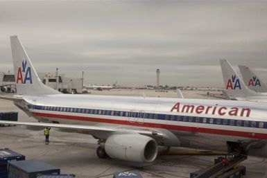  An American Airlines airplane at Miami International airport in Miami, Florida