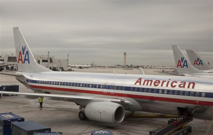  An American Airlines airplane at Miami International airport in Miami, Florida