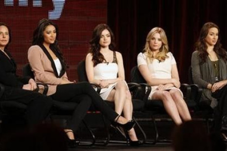 The executive producer and stars of the ABC Family series ''Pretty Little Liars'' (L-R) executive producer I. Marlene King, actresses Shay Mitchell, Lucy Hale, Ashley Benson, and Troian Bellisario take part in a panel discussion at the