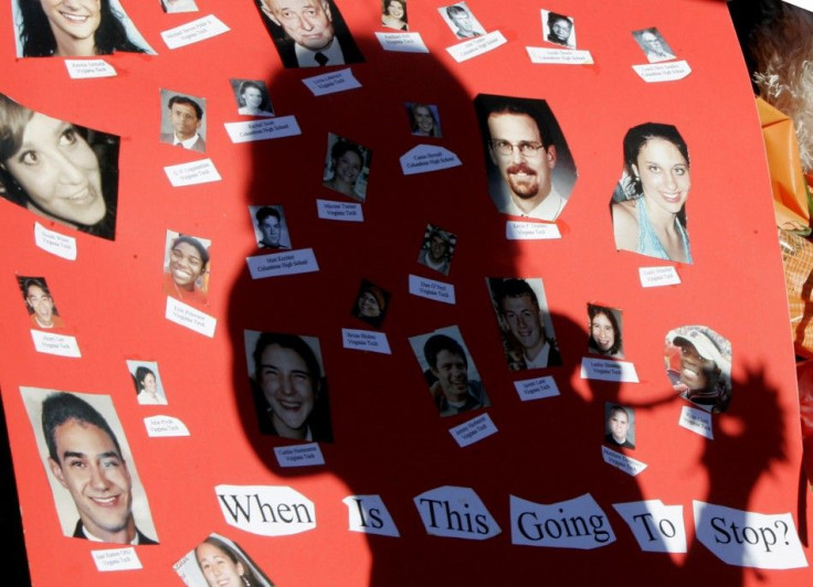 Poster with photos of the victims 