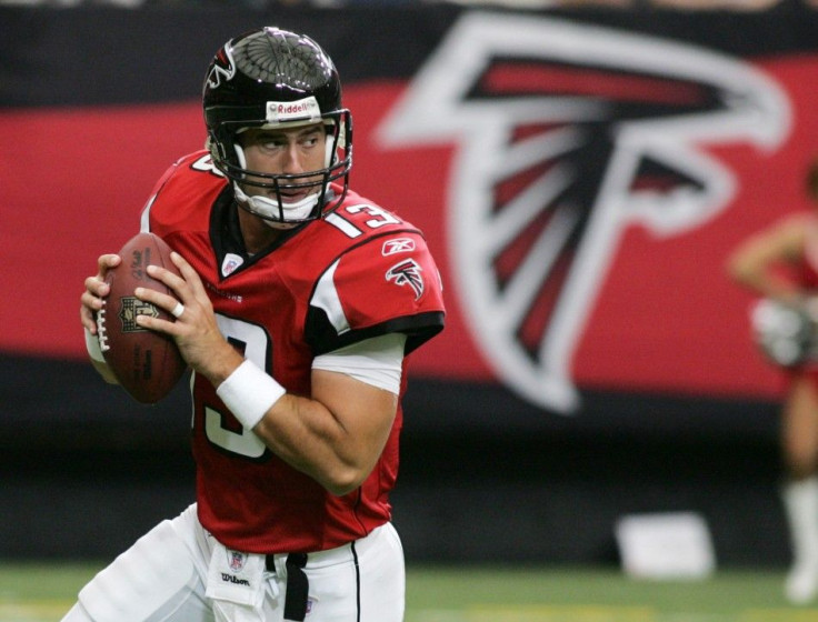 Atlanta Falcons quarterback Joey Harrington looks to pass against the Houston Texans in the first half of their NFL football game in Atlanta.