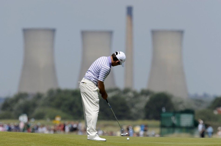 Louis Oosthuizen of South Africa putts on the tenth green during the second round of the British Open golf championship at Royal St George's in Sandwich