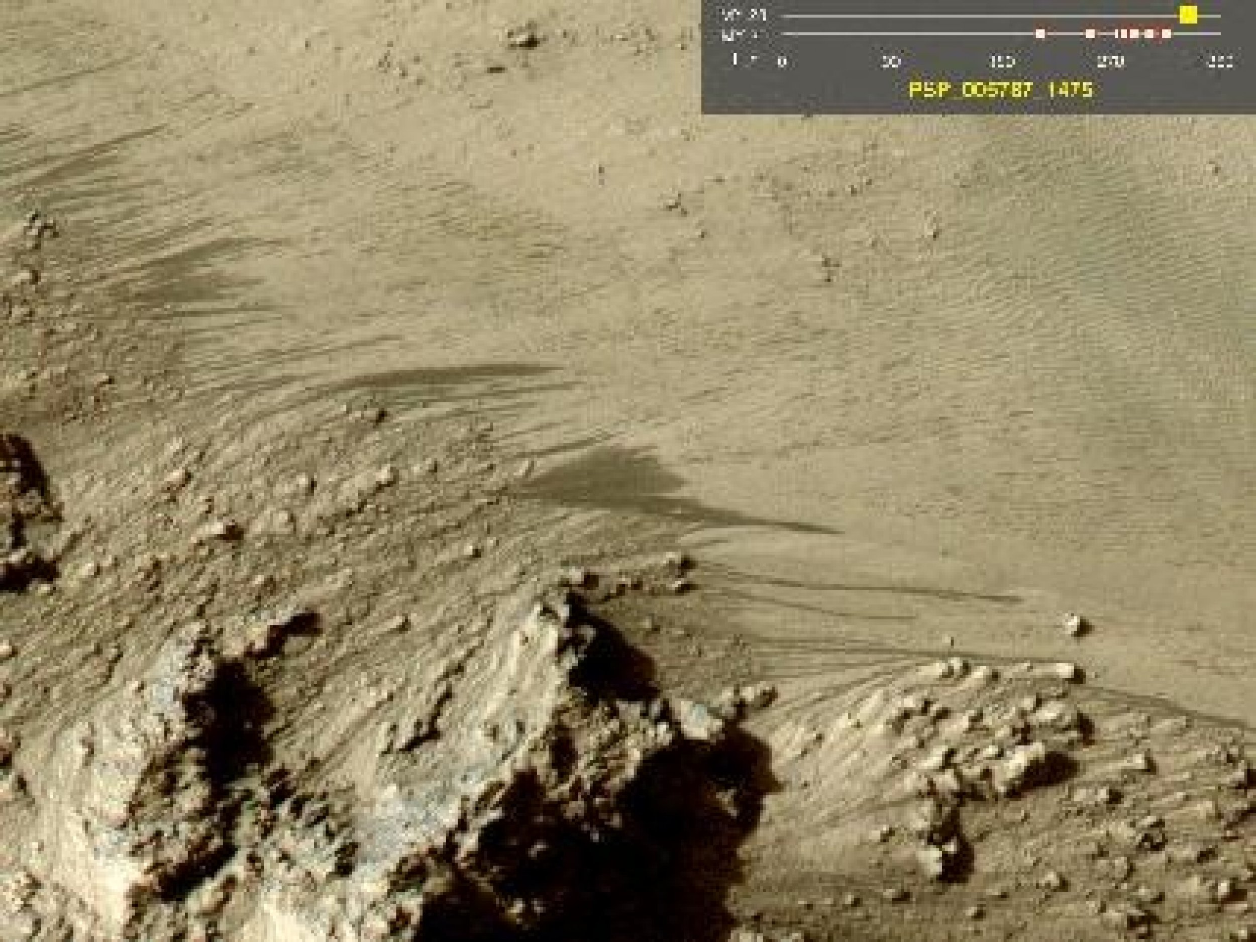 Warm-Season Flows on Slope in Horowitz Crater Eight-Image Sequence