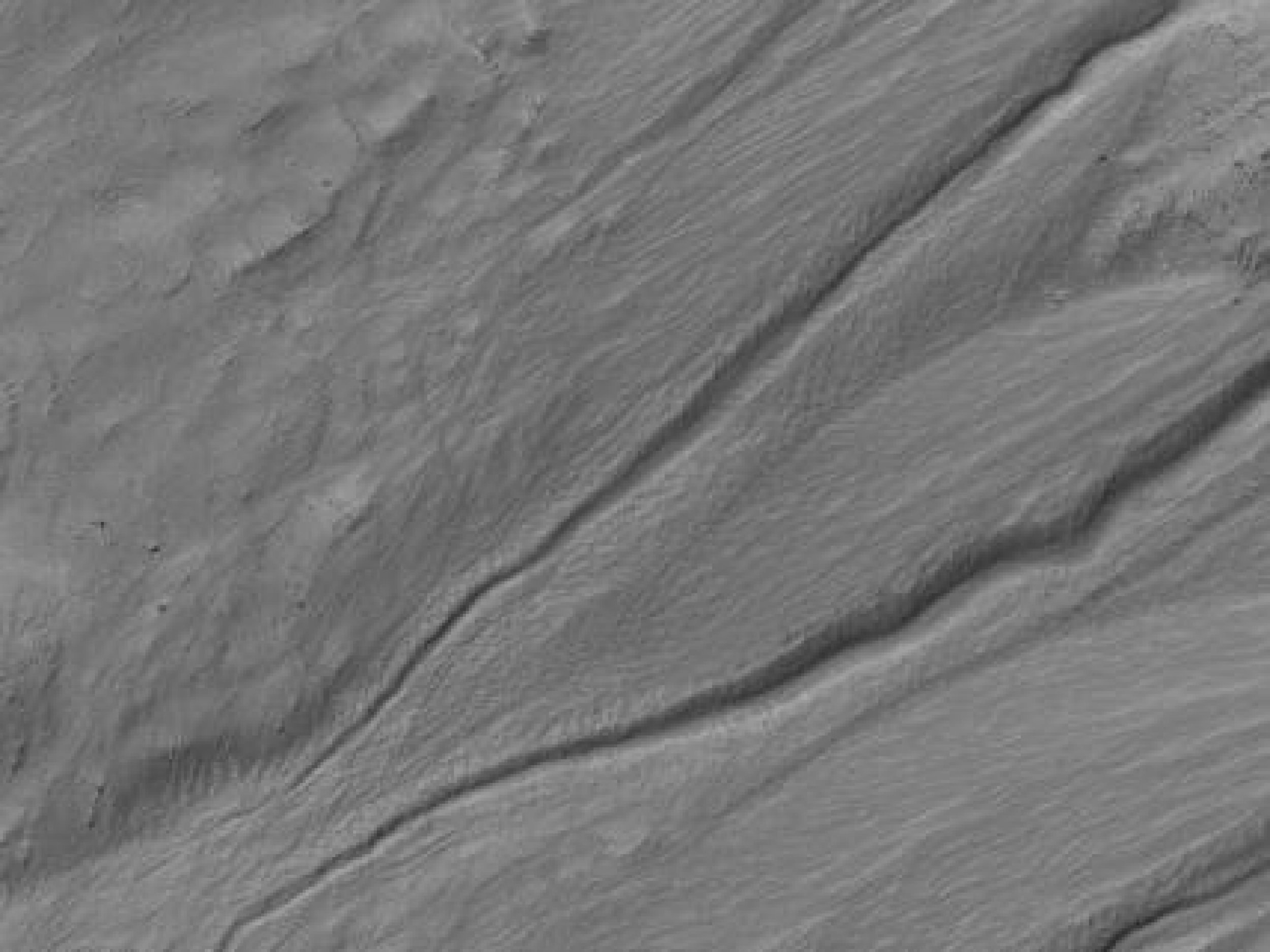 Changes in a Gully in a Mars Crater Two-Image Comparison