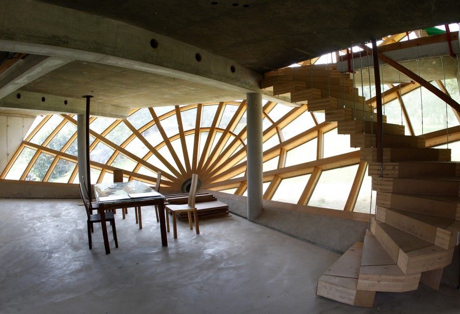An interior view of a room inside of the Heliodome, a bioclimatic solar house, is pictured in Cosswiller in the Alsacian countryside near Strasbourg, Eastern France