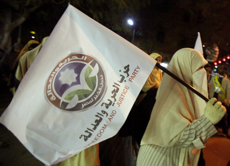 Supporters of Egypt's Muslim Brotherhood Freedom and Justice Party at a rally