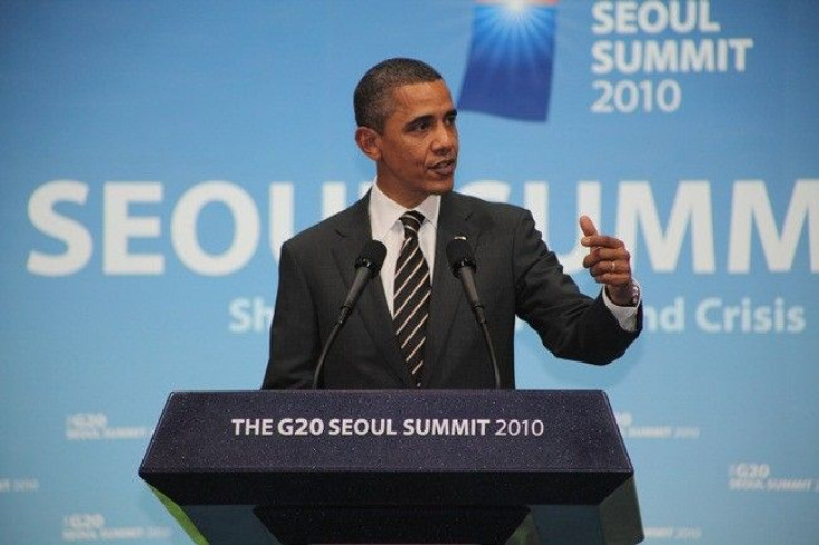 U.S. President Barack Obama speaks at a news conference at the G20 Summit in Seoul, November 12, 2010. 