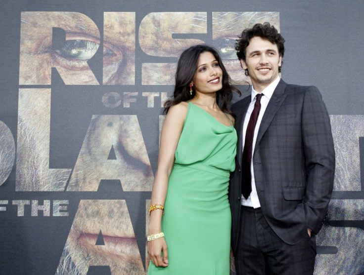 Franco and Pinto pose at the premiere of &quot;Rise of the Planet of the Apes&quot; at the Grauman's Chinese theatre in Hollywood