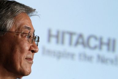 Hiroaki Nakanishi, president of Japanese electronics company Hitachi, attends a news conference in Tokyo