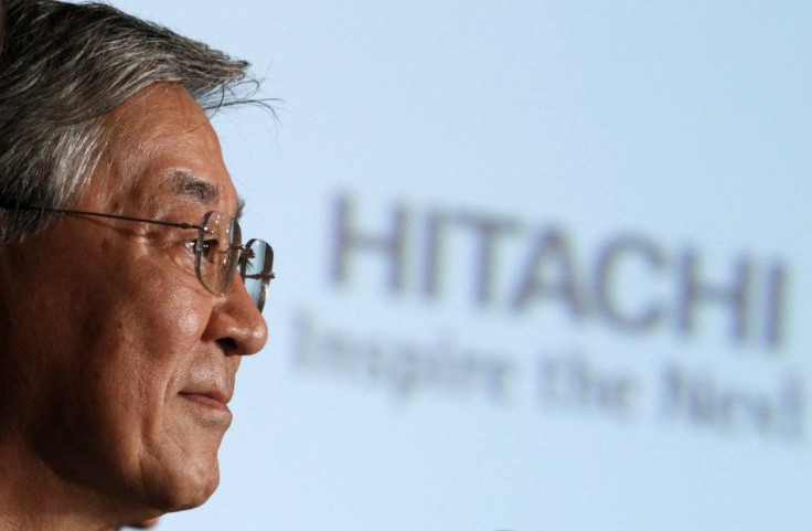 Hiroaki Nakanishi, president of Japanese electronics company Hitachi, attends a news conference in Tokyo