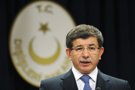 Turkey&#039;s Foreign Minister Davutoglu speaks during a news conference in Ankara