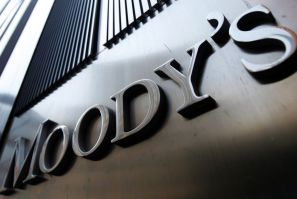 Moody&#039;s sign on 7 World Trade Center tower in New York