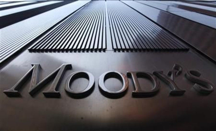 Moody's sign on 7 World Trade Center tower in New York