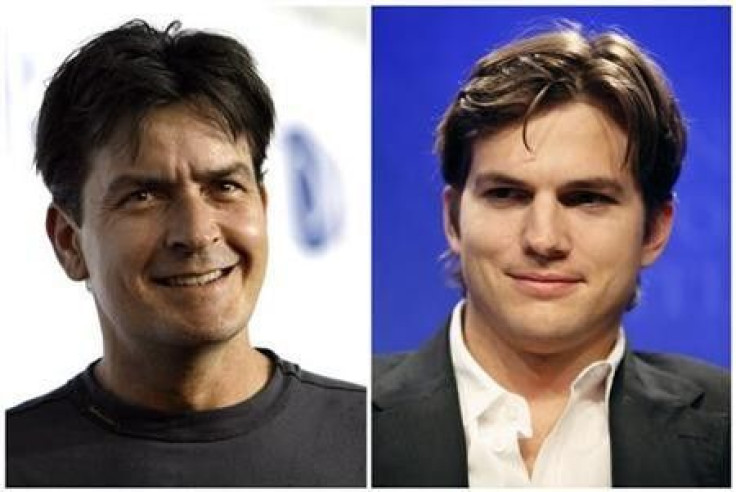 Actors Charlie Sheen (L) and Ashton Kutcher are seen in this combination file photograph