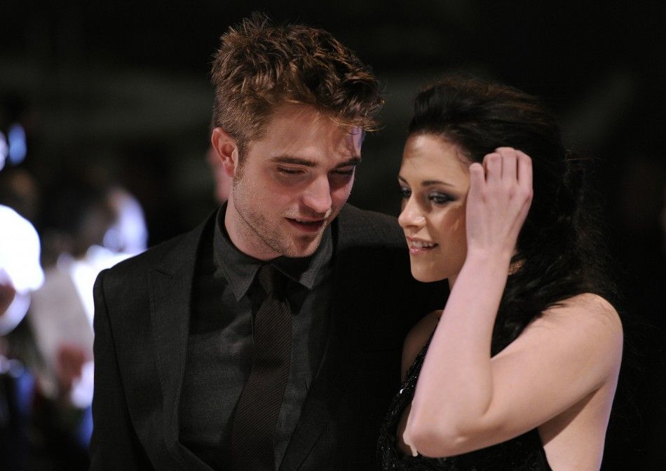 Actors Pattinson and Stewart arrive for the British premiere of The Twilight Saga Breaking Dawn at Westfield in   east London