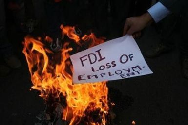 Protest against FDI in Retails