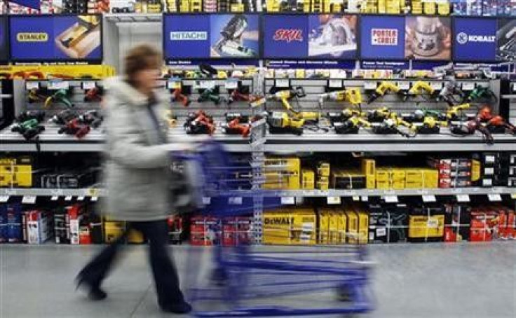 A customer passes a display of tools at a Lowe&#039;s store in Quincy, Massachusetts
