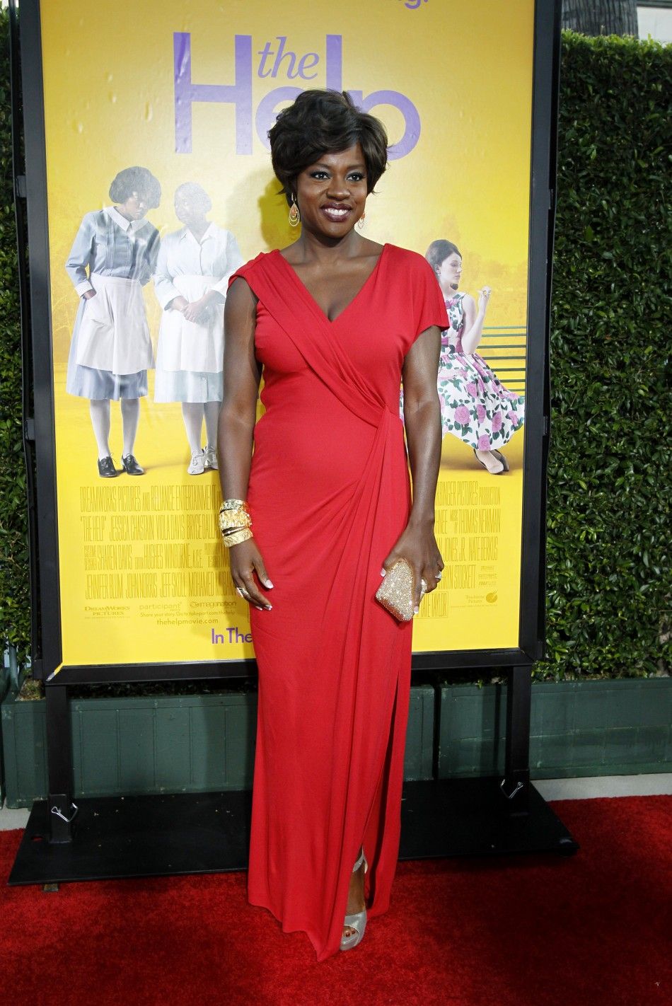 Cast member Viola Davis poses at the premiere of the movie quotThe Helpquot at the Samuel Goldwyn Theatre in Beverly Hills, California 