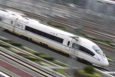 CRH380BL high-speed bullet train runs towards Beijing South Railway Station