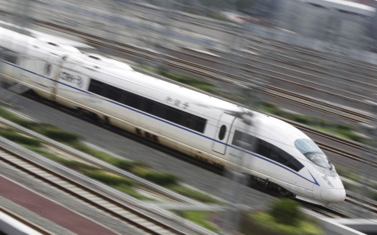 CRH380BL high-speed bullet train runs towards Beijing South Railway Station