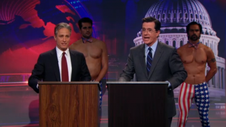 Stephen Colbert and Jon Stewart 