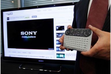 An employee of Sony Corp Sony's Internet TV, which is built on Google's Android platform, and its remote control at its headquarters in Tokyo October 21, 2010