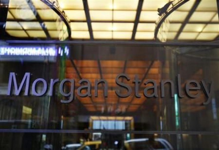 The entrance to the Morgan Stanley headquarters is seen in New York