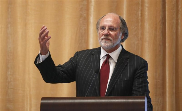 Jon Corzine, chairman and chief executive officer of MF Global Holdings, speaks during the Sandler O&#039;Neill + Partners global exchange and brokerage conference in New York