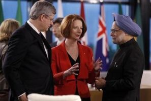 Julia Gillard, Stephen Harper and Manmohan Singh