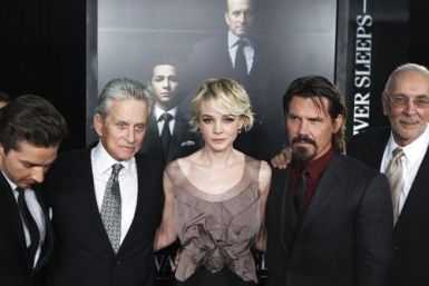 Michael Douglas (2nd from left) and other cast members of the film 'Wall Street: Money Never Sleeps'