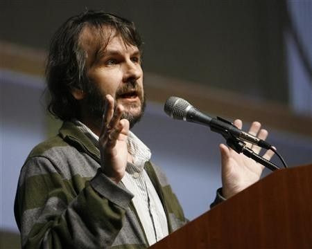 Producer Peter Jackson speaks before a preview and panel session for the upcoming movie ''District 9'' during the 40th annual Comic Con Convention in San Diego